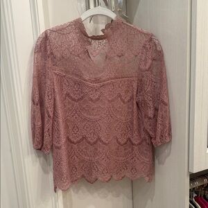 BB Dakota Lace Blouse in Mauve
